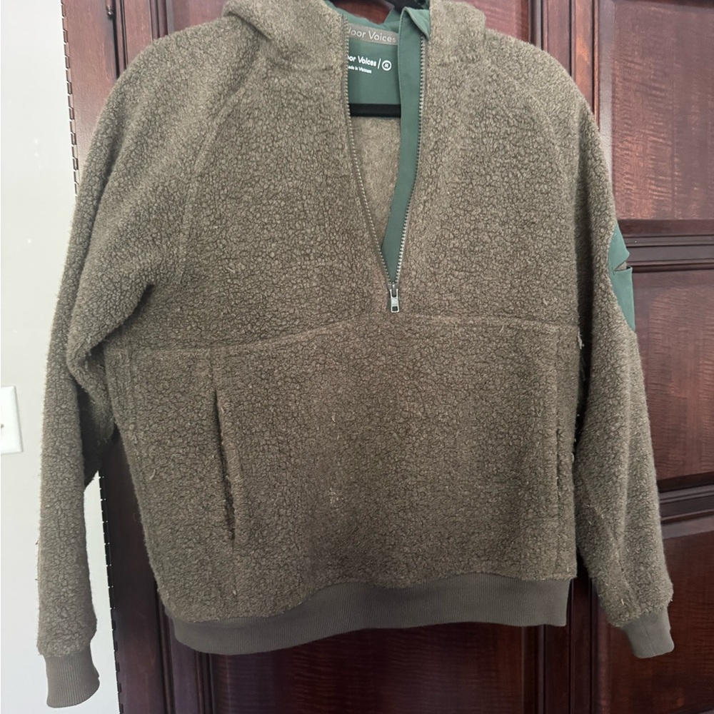 Outdoor Voices Green Zip Up Sweater